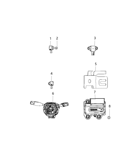 2014 Jeep Cherokee Air Bag Modules Impact Sensors & Clock Spring Diagram