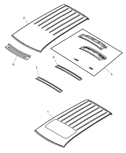 2008 Chrysler Pacifica Roof-Roof Diagram for 5054397AA