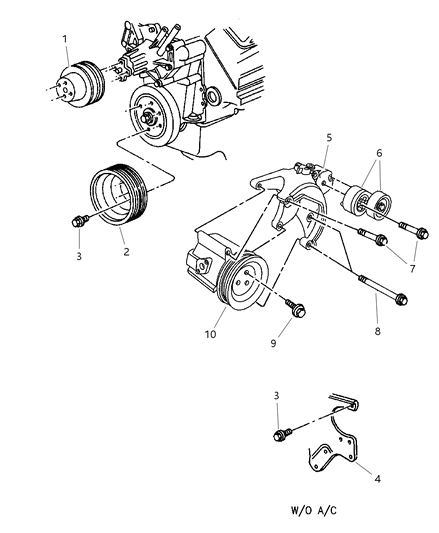 1997 Dodge Ram 3500 Drive Pulleys Diagram 2