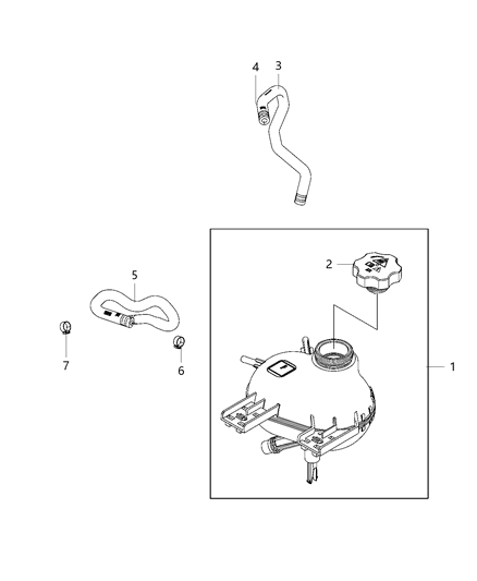 2019 Jeep Renegade Coolant Recovery Bottle Diagram 1