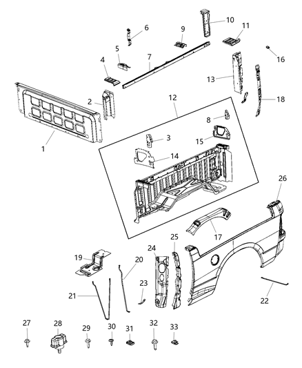 2020 Ram 1500 Cover-Rail Diagram for 68084024AB