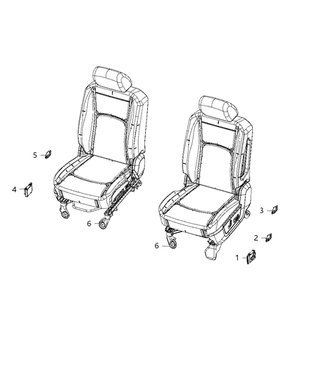 2018 Ram 1500 Switches, Front Power Seat Diagram