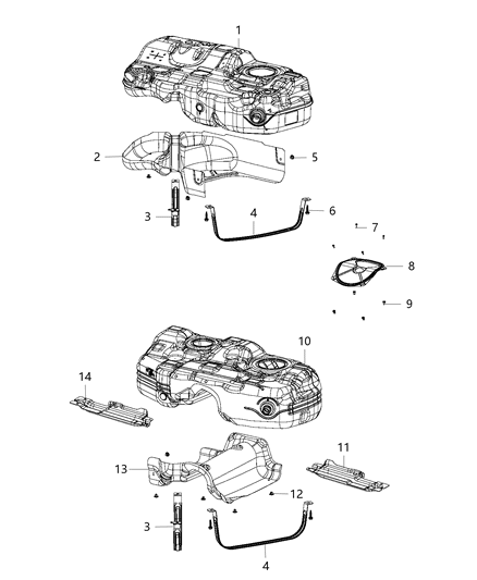 2015 Chrysler 200 SKIDPLATE-Fuel Tank Diagram for 68163592AA