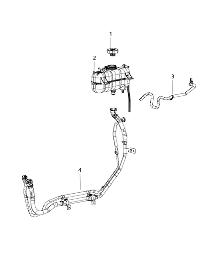 2020 Jeep Cherokee HOSE/TUBE-COOLANT Bottle Outlet Diagram for 68290555AB