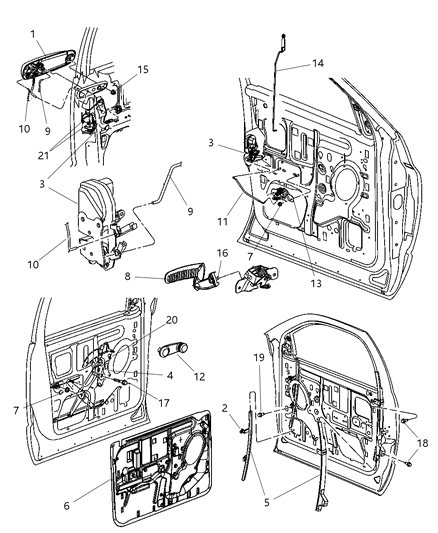 2009 Dodge Ram 3500 Front Door Latch Diagram for 55372844AA