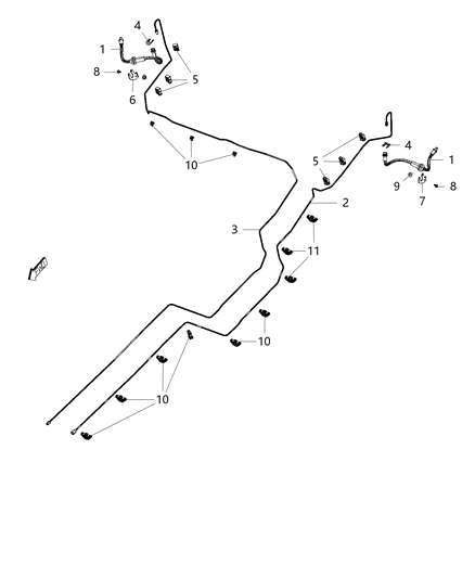 2017 Chrysler 200 Brake Tubes & Hoses Diagram 2