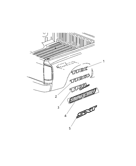 2008 Dodge Ram 2500 Decals & Tape Stripes Diagram