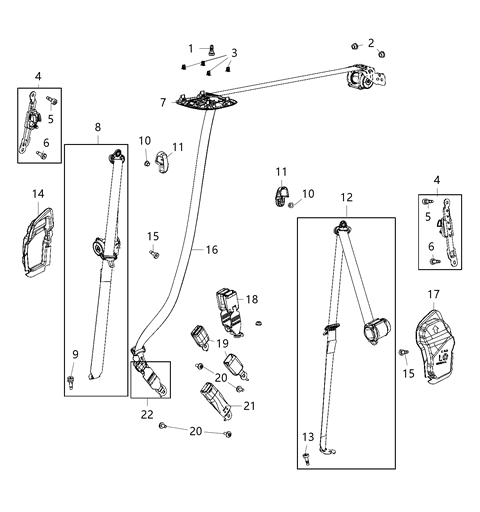 2019 Chrysler Pacifica Nut-Hexagon Diagram for 6509460AA