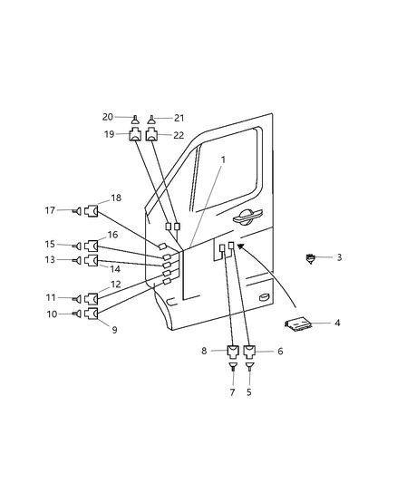 2008 Dodge Sprinter 3500 Wiring-Door Diagram for 68013435AA