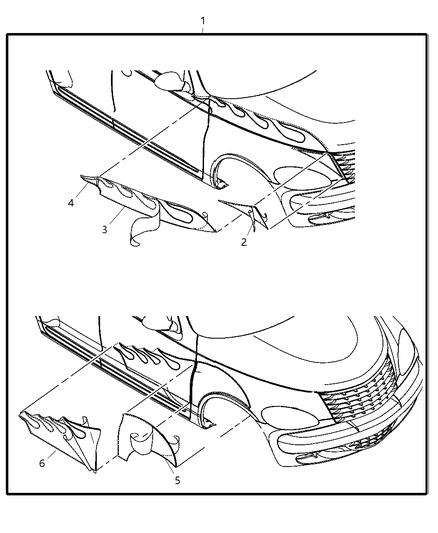 2004 Chrysler PT Cruiser Graphic Kit-Body Flames Diagram