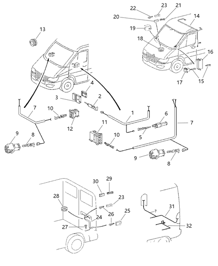 2004 Dodge Sprinter 3500 Wiring-Rear Body Diagram for 5133399AA