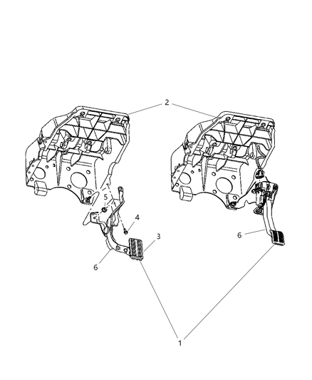 2006 Dodge Ram 1500 Pedal-Adjustable Diagram for 5290682AC