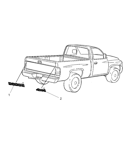 2002 Dodge Ram 2500 Regular Cab Decals Diagram