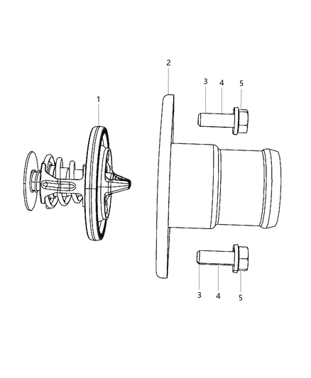 2006 Dodge Ram 1500 Thermostat & Related Parts Diagram