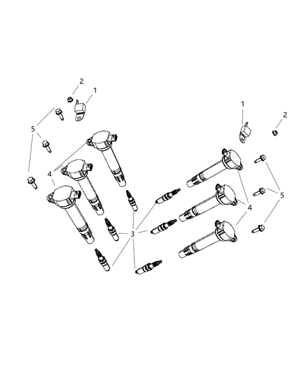 2008 Chrysler Sebring Spark Plugs & Ignition Coil Diagram 2