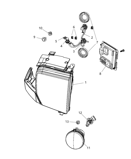 2009 Jeep Commander Lamp-Headlamp Park And Turn Diagram for 55396537AI