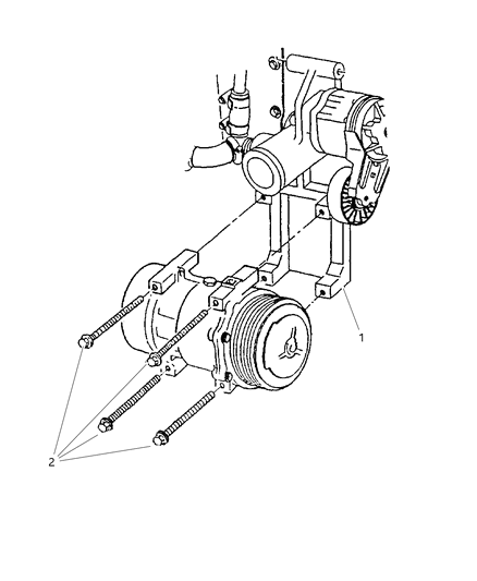 1999 Dodge Ram 2500 Regular Cab Mounting - Compressor Diagram 2