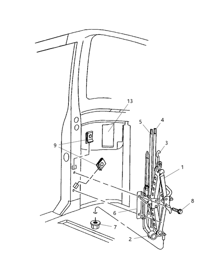 2003 Dodge Ram Van Bracket-Jack Diagram for 52021376AB