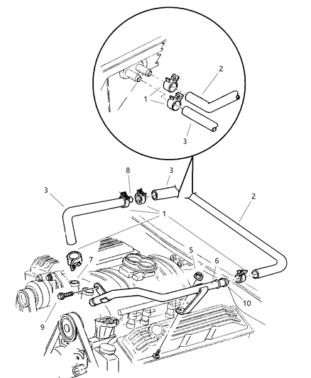 1997 Jeep Grand Cherokee Heater Hoses Diagram 2