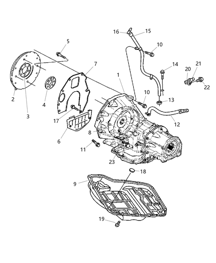 2006 Jeep Wrangler Transmission Case & Related Parts Diagram