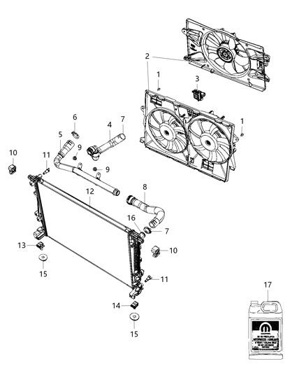 2021 Jeep Cherokee Radiator & Related Parts Diagram 3