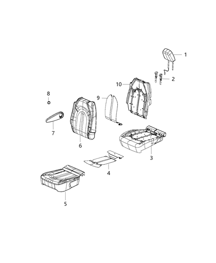 2020 Chrysler Pacifica Rear Quad Seat Back Cover Diagram for 6ED06PQQAD