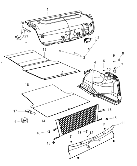 2017 Chrysler 300 Carpet - Luggage Compartment Diagram