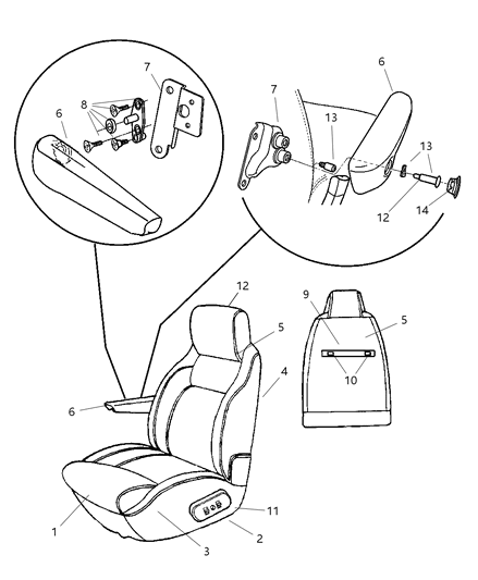 2000 Dodge Ram Van Bracket-Arm Rest Diagram for 5080033AA