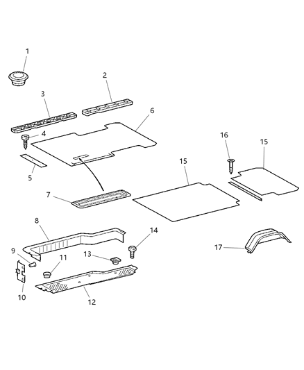 2006 Dodge Sprinter 3500 Carpet - Floor Diagram