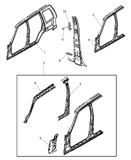 2003 Jeep Liberty Plate-Door Hinge Diagram for 55360233AC