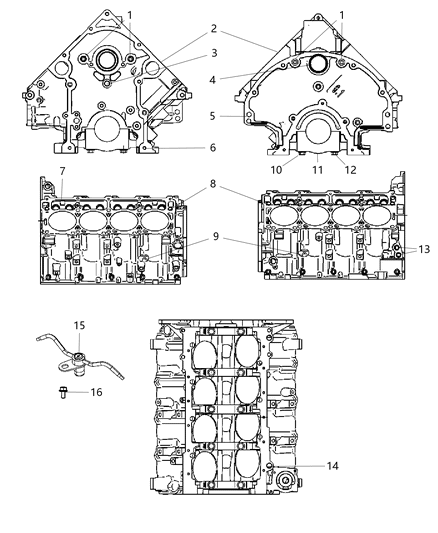 2009 Jeep Grand Cherokee Engine Cylinder Block And Hardware Diagram 5