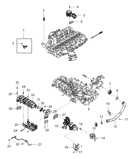 2012 Ram 3500 Egr Cooler Gasket Diagram for 68038089AB