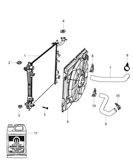 2014 Dodge Durango Radiator & Related Parts Diagram 1
