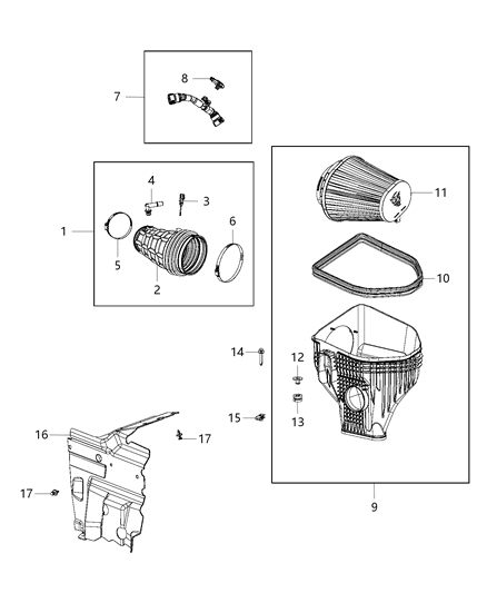 2018 Dodge Challenger Seal-Air Cleaner Diagram for 5038836AB