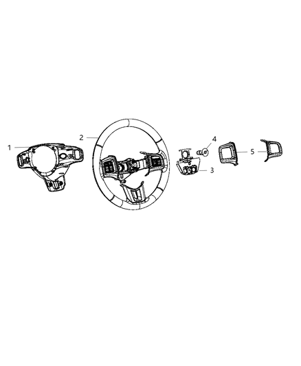 2011 Ram 3500 Bezel-Steering Wheel Switch Diagram for 1PS391KTAA