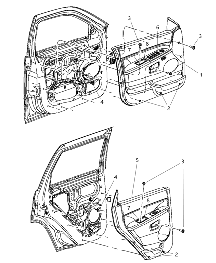 2006 Jeep Grand Cherokee Door Trim Panel Diagram