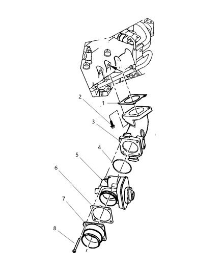 2005 Jeep Liberty T/BODY-EGR AIRFLOW Control Valve T Diagram for 5142806AA