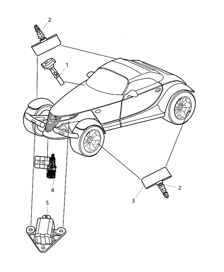 2002 Chrysler Prowler Sensor-Air Bag Diagram for 4786640AB
