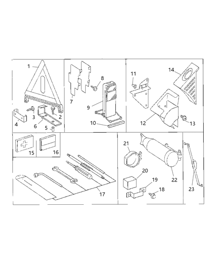 2002 Dodge Sprinter 3500 Bracket-Tool Hold Down Diagram for 5125044AA