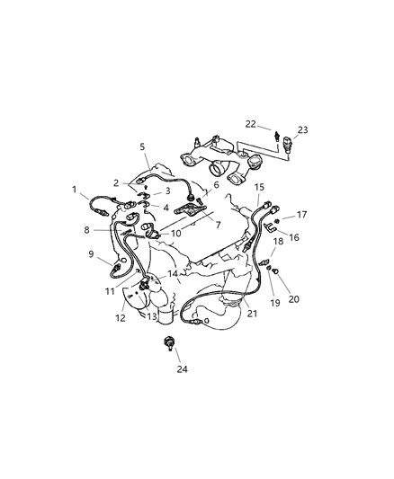 2005 Dodge Stratus Oxygen Sensor Front Diagram for MN158757