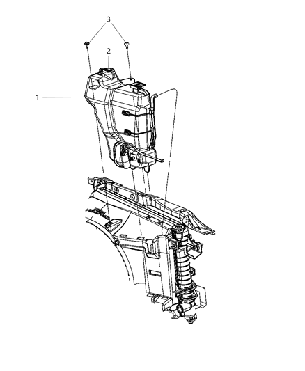 2008 Dodge Ram 3500 Pickup Coolant Recovery Bottle Diagram 1