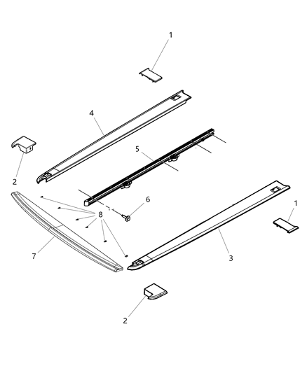 2017 Ram 1500 Pick-Up Box, Rail Caps Diagram