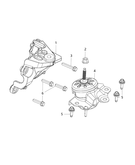 2021 Jeep Gladiator Engine Mounting Left Side Diagram 1