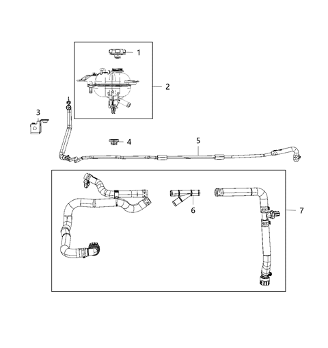 2018 Chrysler Pacifica Reservoir Coolant Electronics And Related Parts Diagram