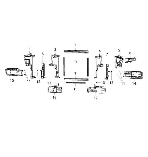 2019 Dodge Charger Radiator Seals, Shields, Baffles, And Ducts Diagram