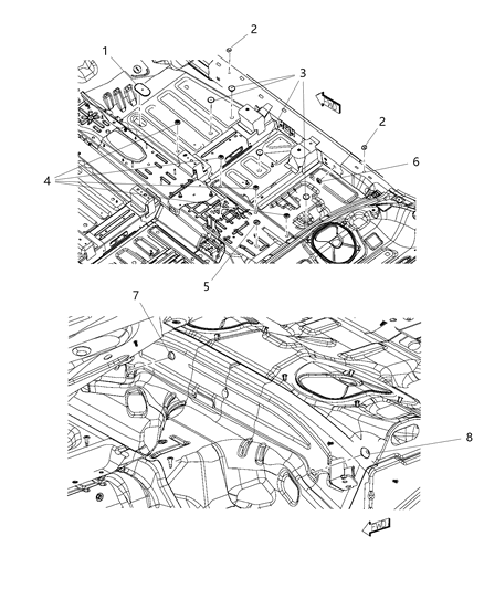 2021 Jeep Cherokee Floor Pan Plugs Diagram 1