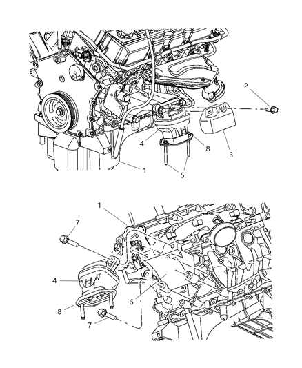 2006 Dodge Charger Mounts, Front Diagram 1