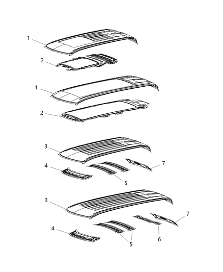 2021 Ram 1500 Roof Panel Diagram