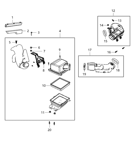 2011 Dodge Journey RESONATOR-Air Cleaner Diagram for 68045129AC