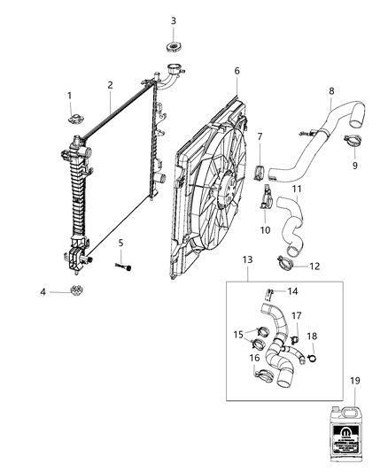 2017 Jeep Grand Cherokee Radiator & Related Parts Diagram 4